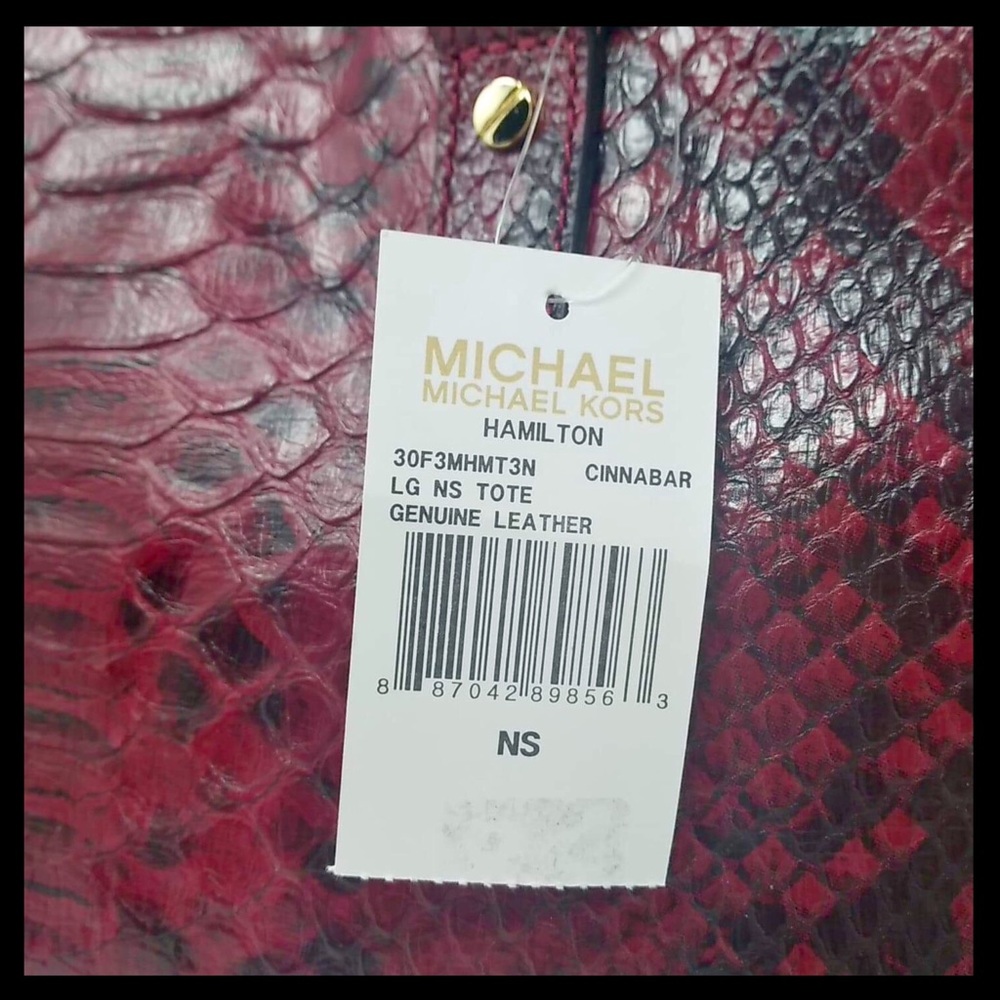 NWT Michael Kors Large Hamilton Snake Print Tote - Picture 11 of 14
